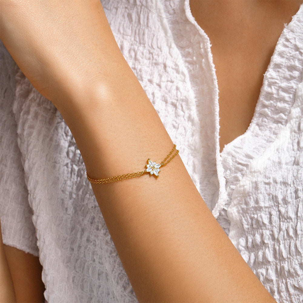 925 Silver Sterling Silver Star Bracelet 17 +3 cm