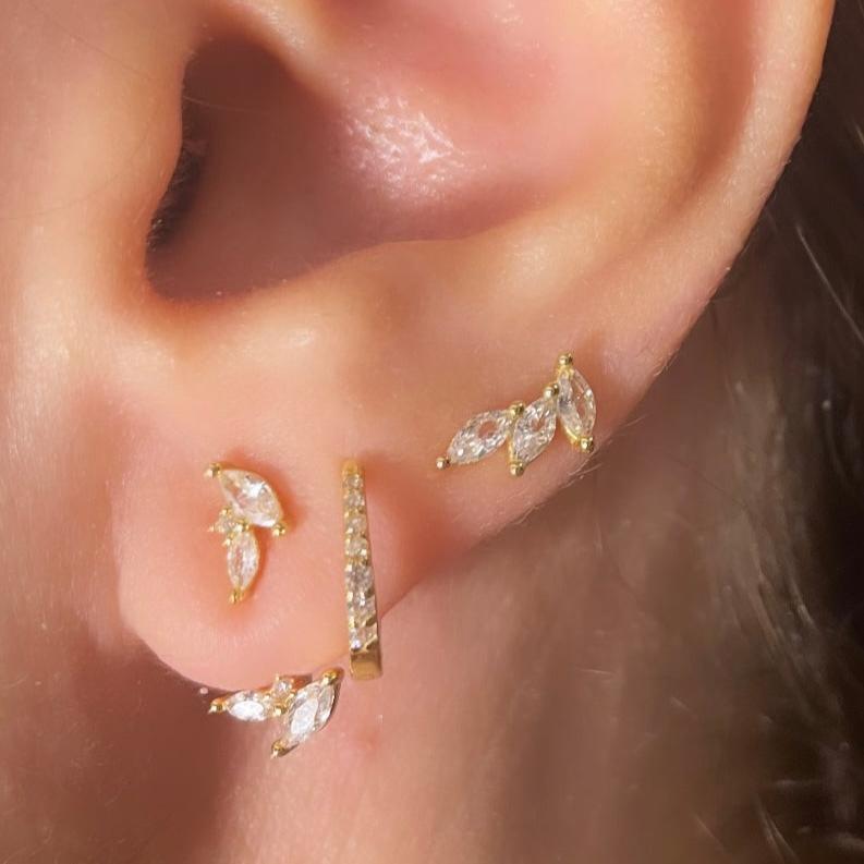 925 Sterling Silver Floral Set