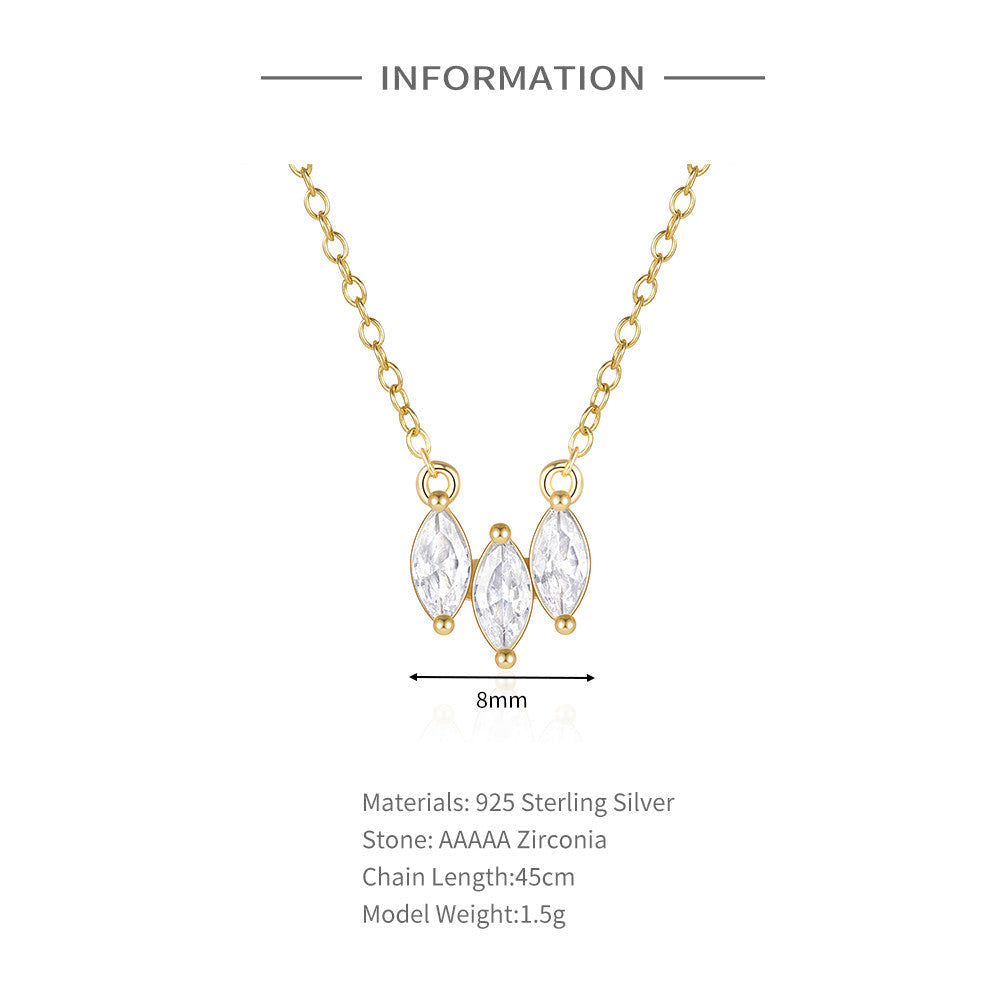 Water Drop Pendant Necklace 925 Sterling Silver.