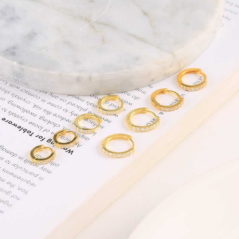 925 Sterling Silver Basic Hoop Earrings (Pair)