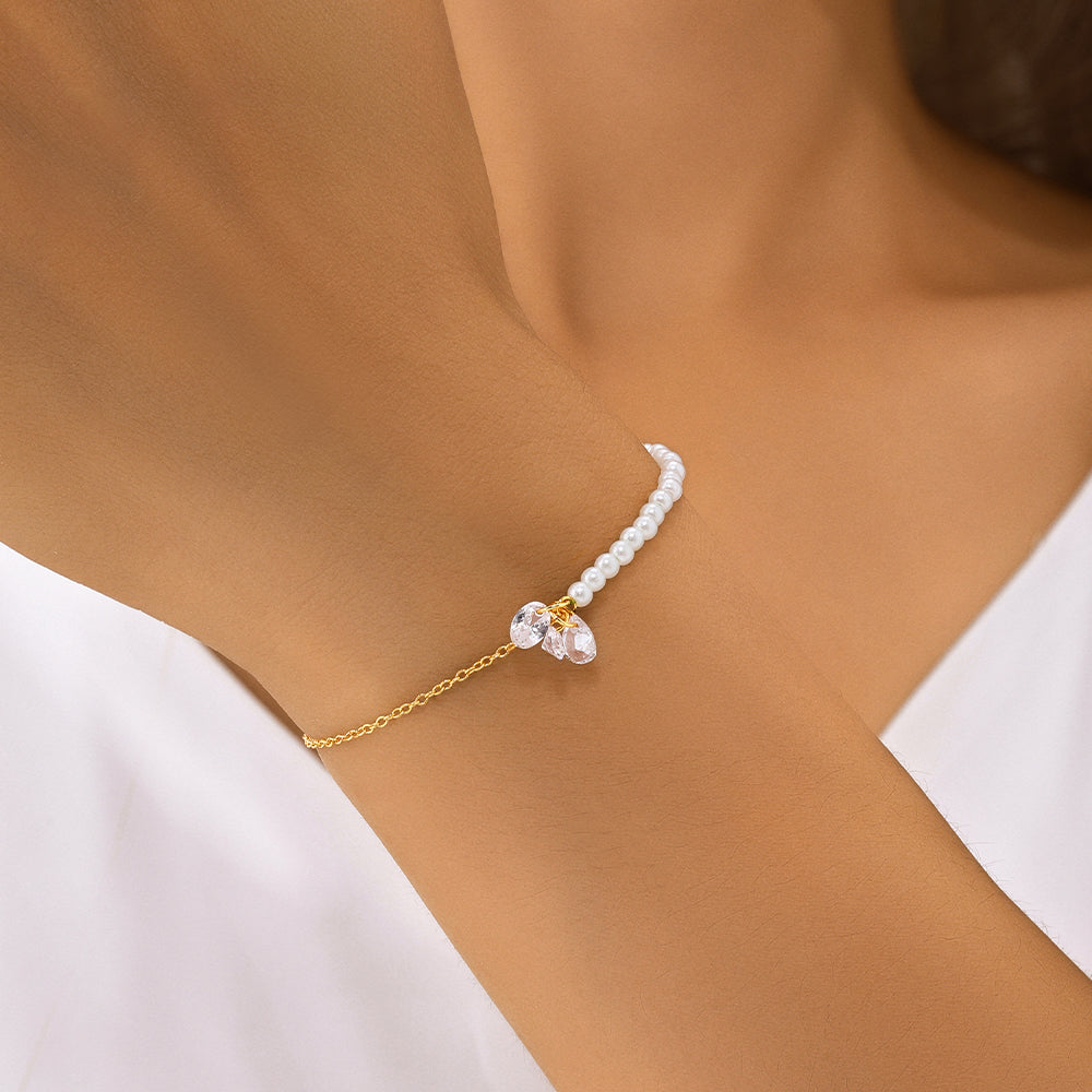 925 Sterling Silver Elegant Pearl beading Bracelets