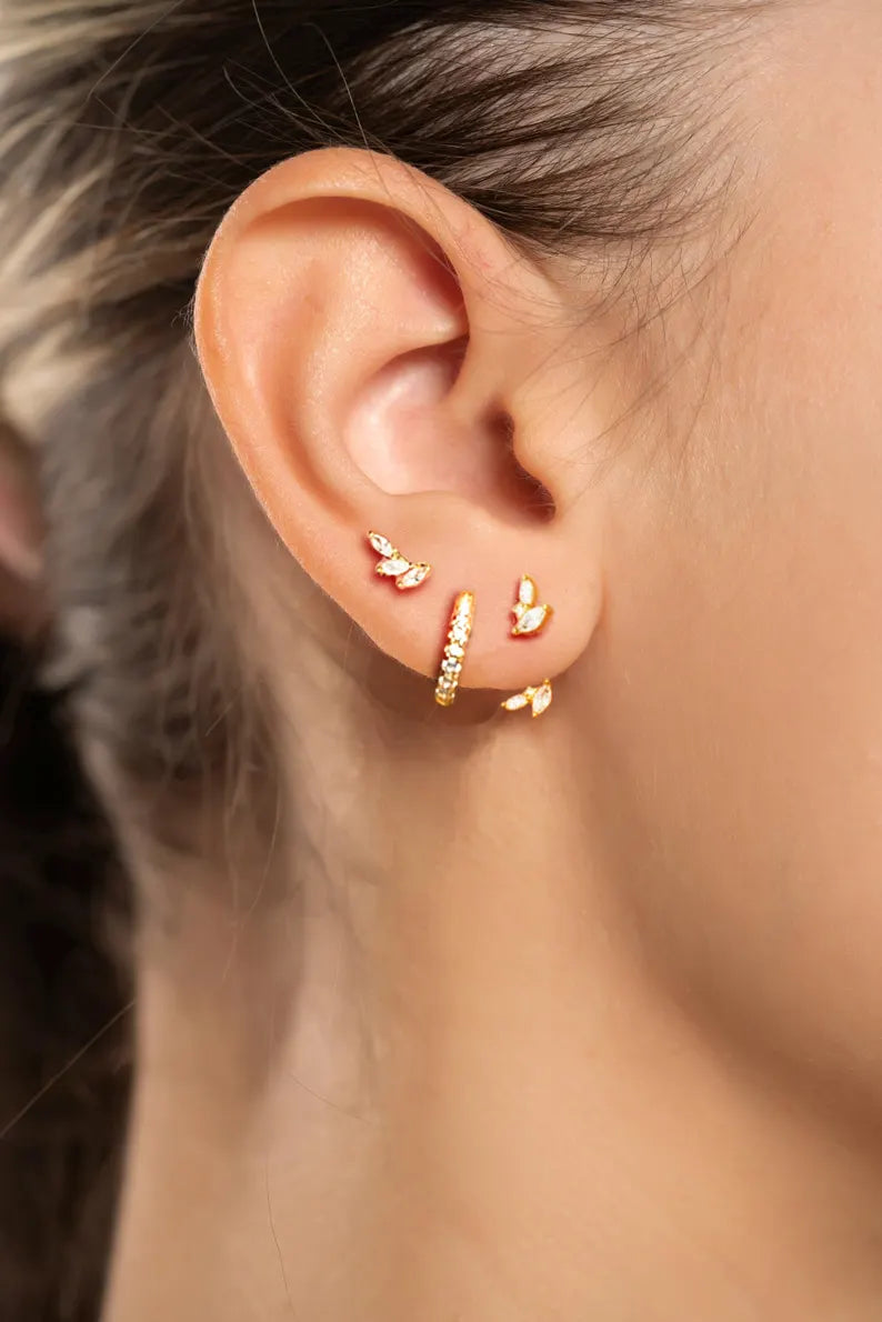 925 Sterling Silver Floral Set