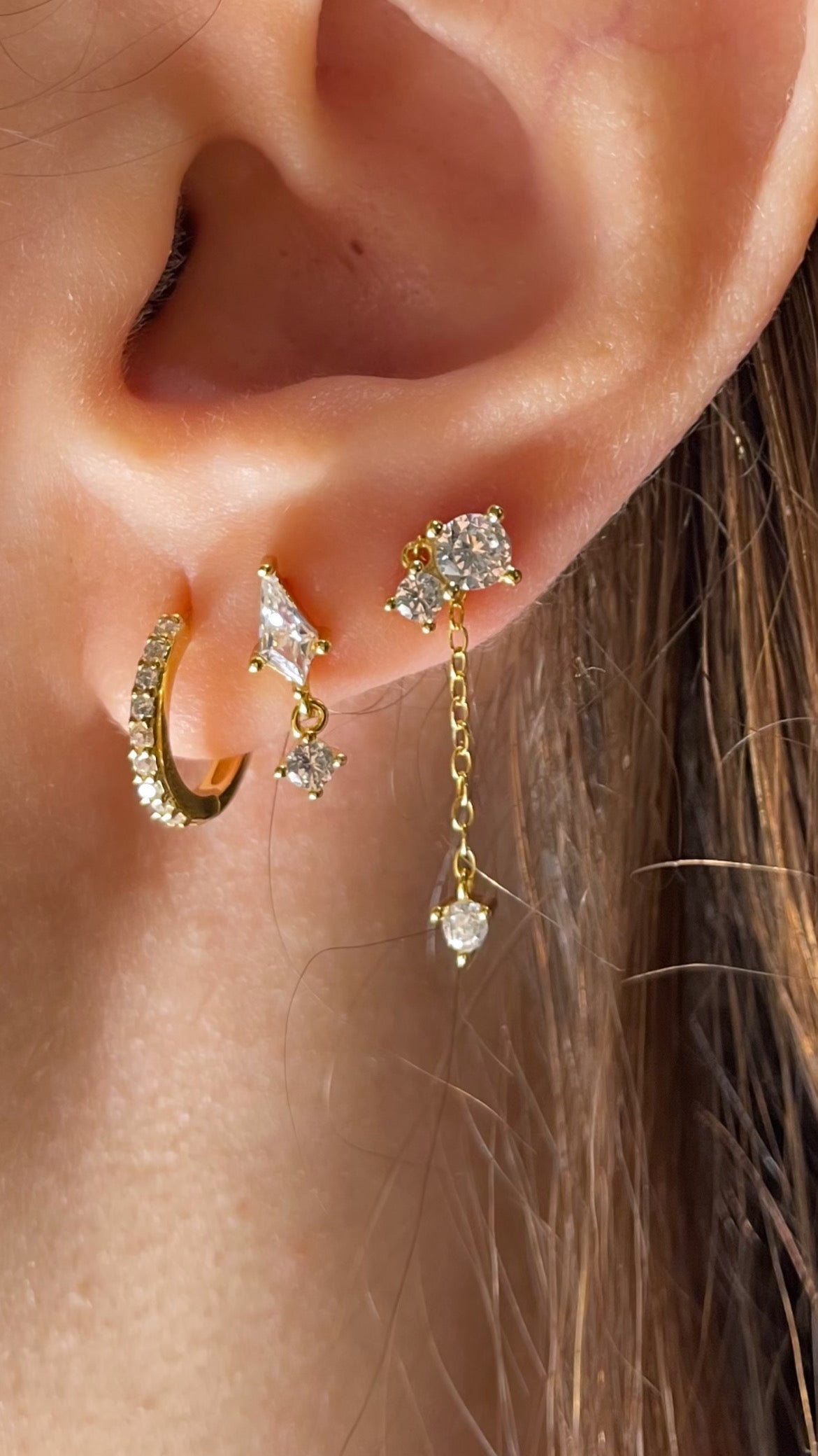 925 Silver Sterling Set of 3pcs Tassel Earrings