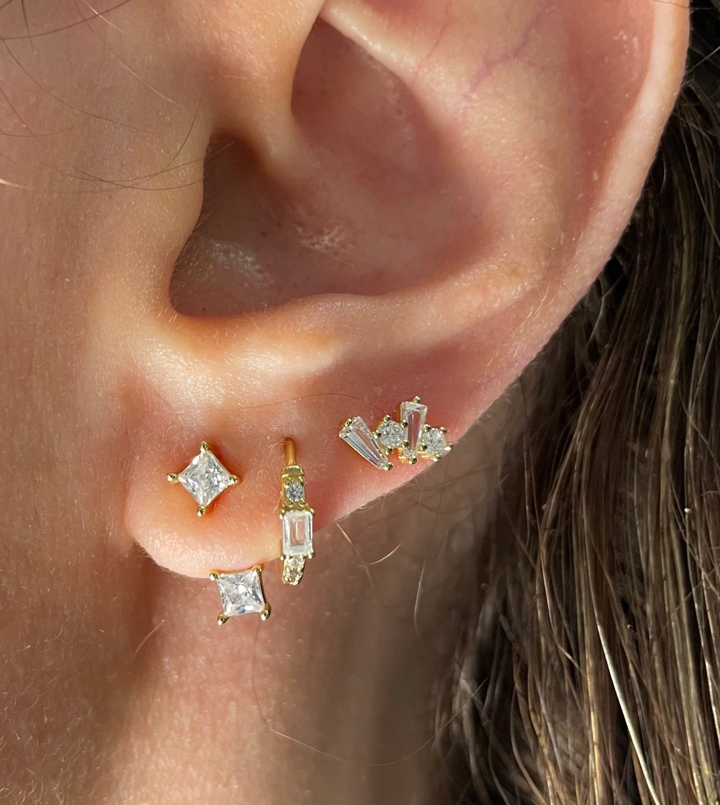 925 sterling silver gold plated 3 pcs set