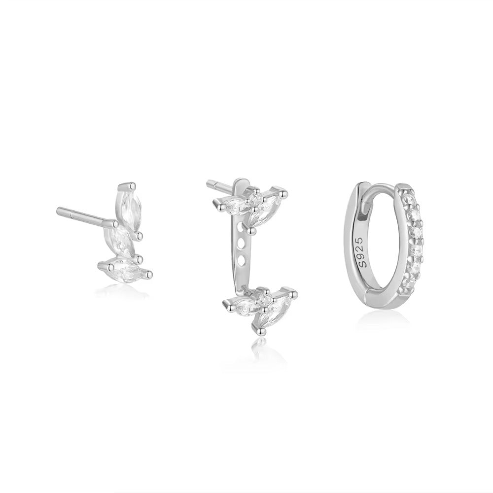 925 Sterling Silver Floral Set
