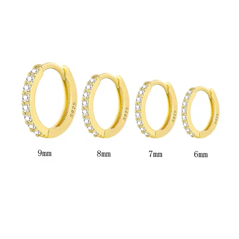 925 Sterling Silver Basic Hoop Earrings (Pair)