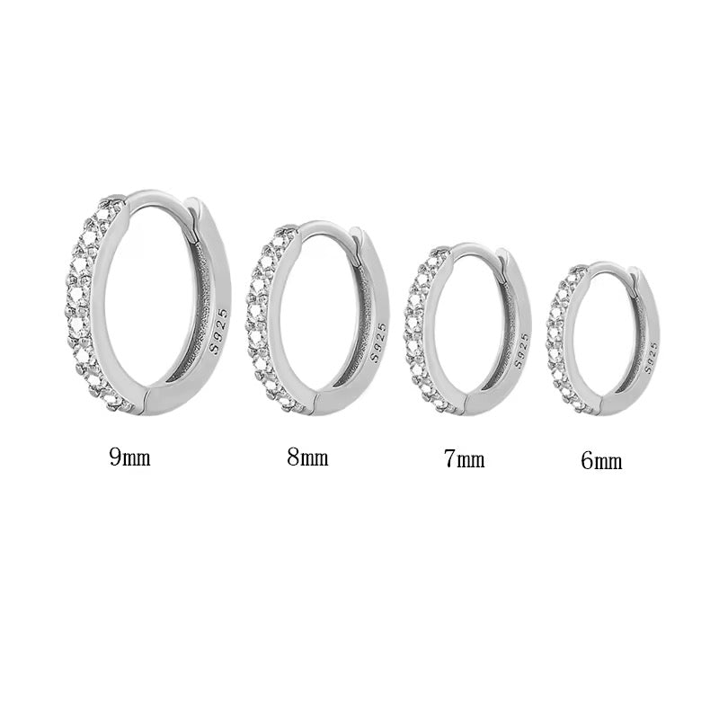 925 Sterling Silver Basic Hoop Earrings (Pair)