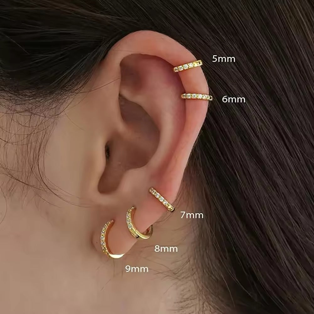 925 Sterling Silver Basic Hoop Earrings (Pair)