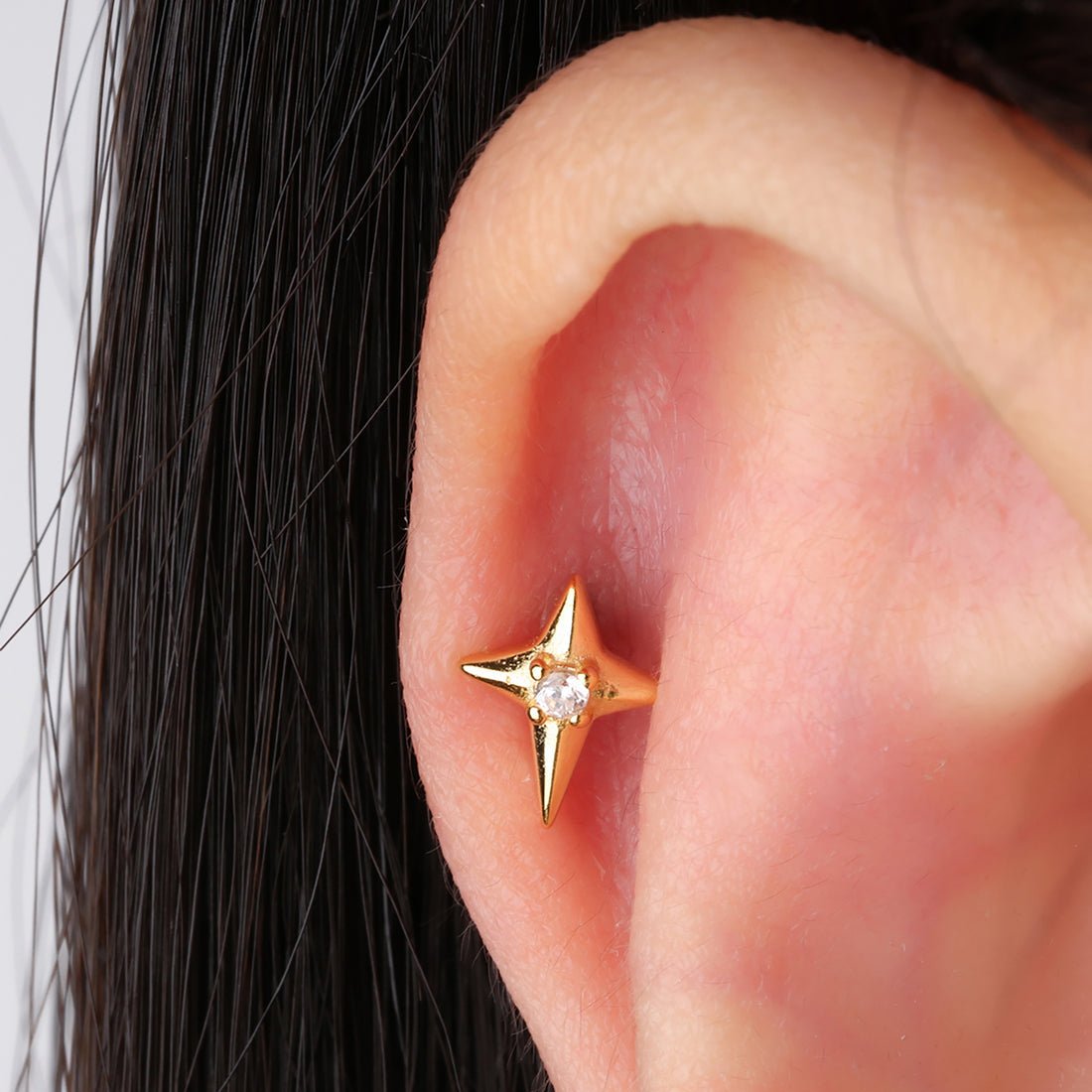 Titanium Shooting Star Flatback Labert Piercing With Two Bars (8mm,6mm)