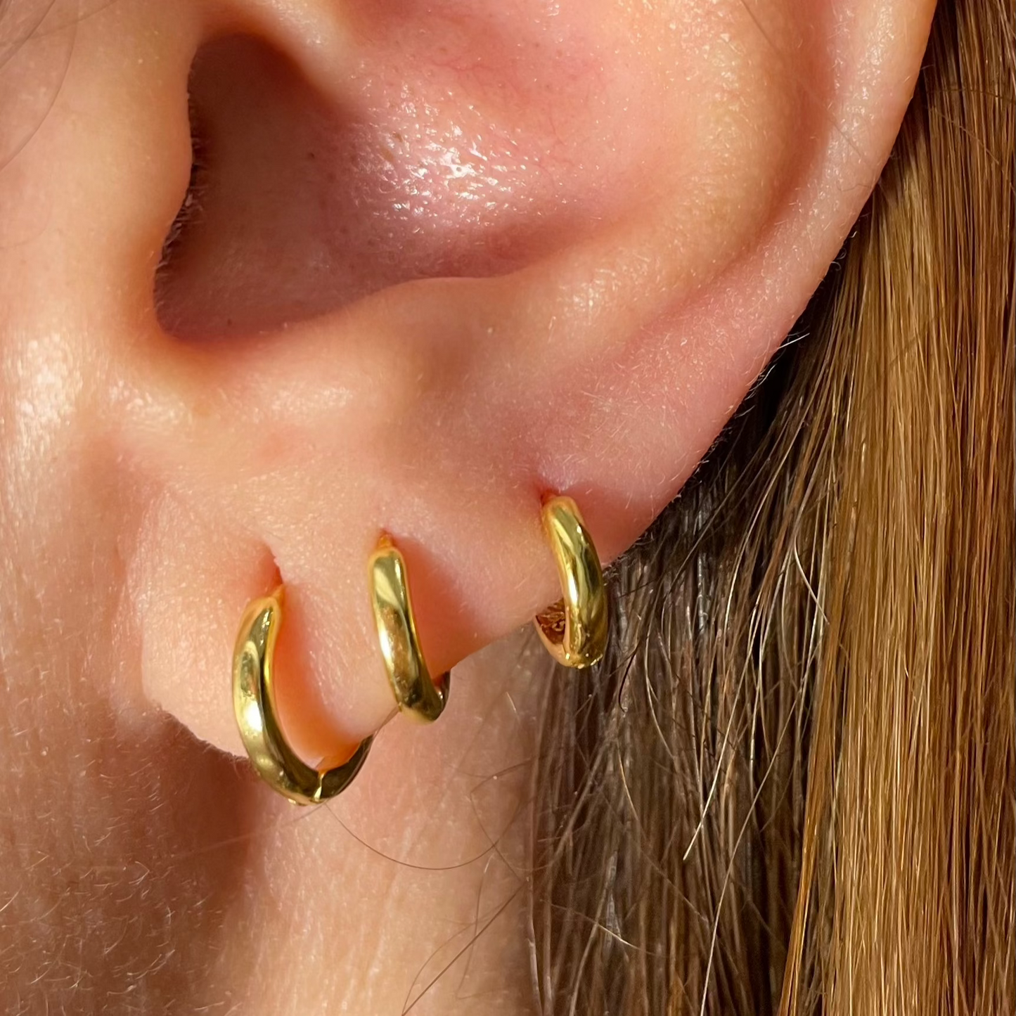925 Silver Sterling Evangelia Hoop Earrings (Pair)