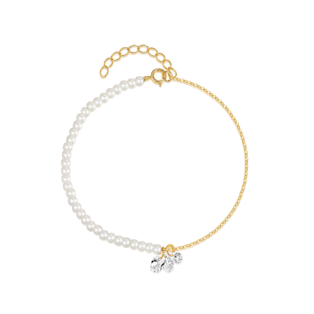 925 Sterling Silver Elegant Pearl beading Bracelets