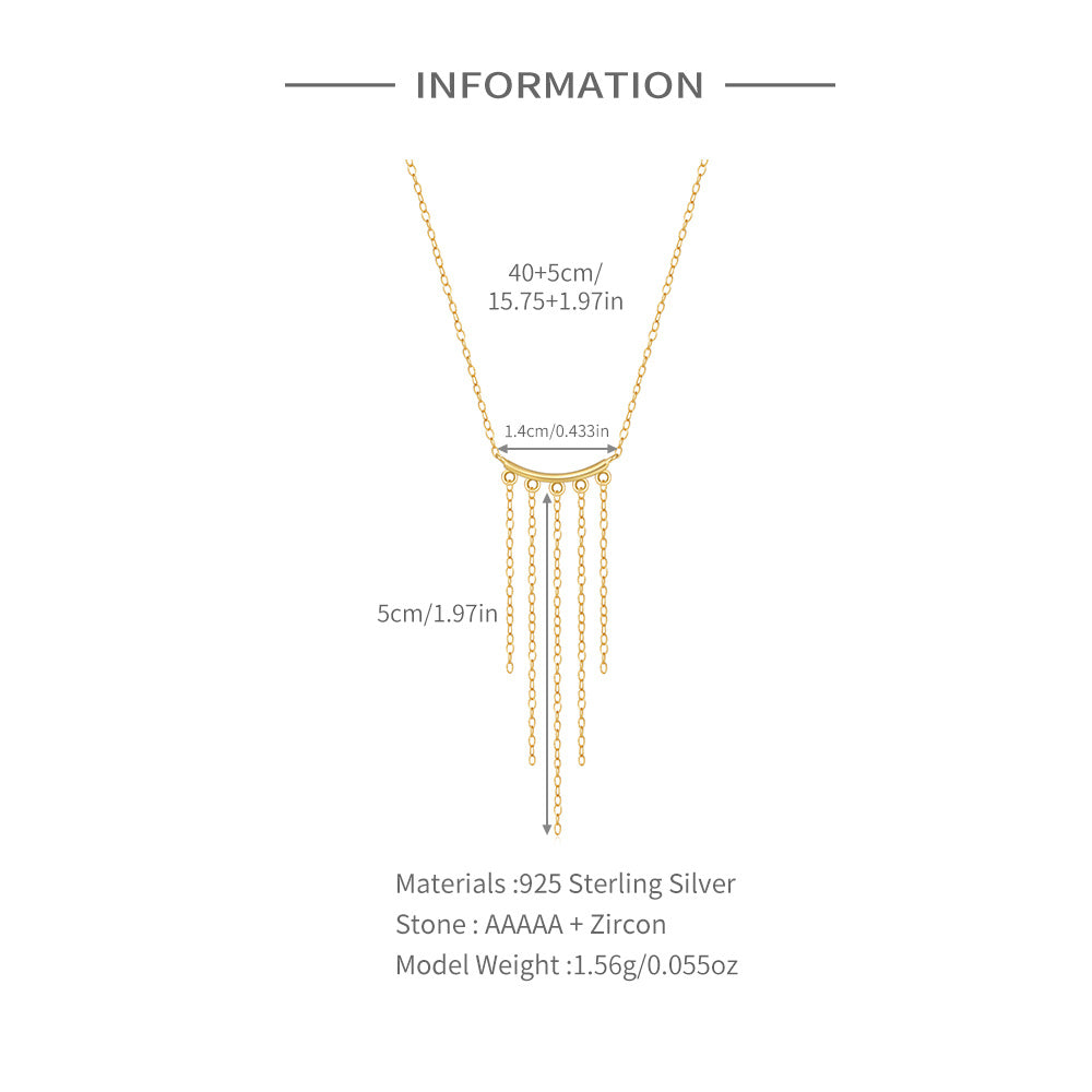 925 Sterling Silver Luxury 5cm Long Tasse 18K Gold Plated
