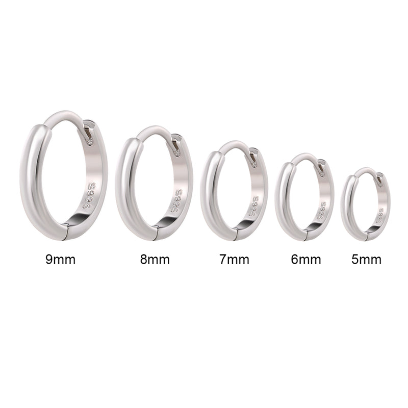925 Silver Sterling Evangelia Hoop Earrings (Pair)