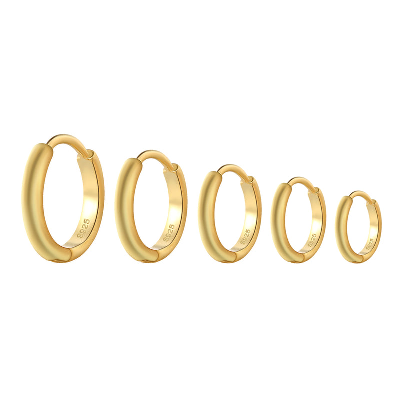 925 Silver Sterling Evangelia Hoop Earrings (Pair)