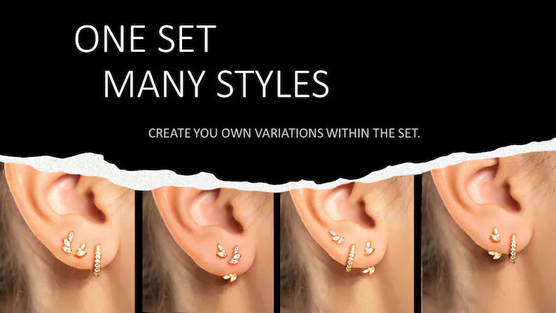 925 Sterling Silver Floral Set