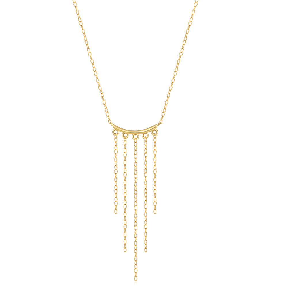 925 Sterling Silver Luxury 5cm Long Tasse 18K Gold Plated