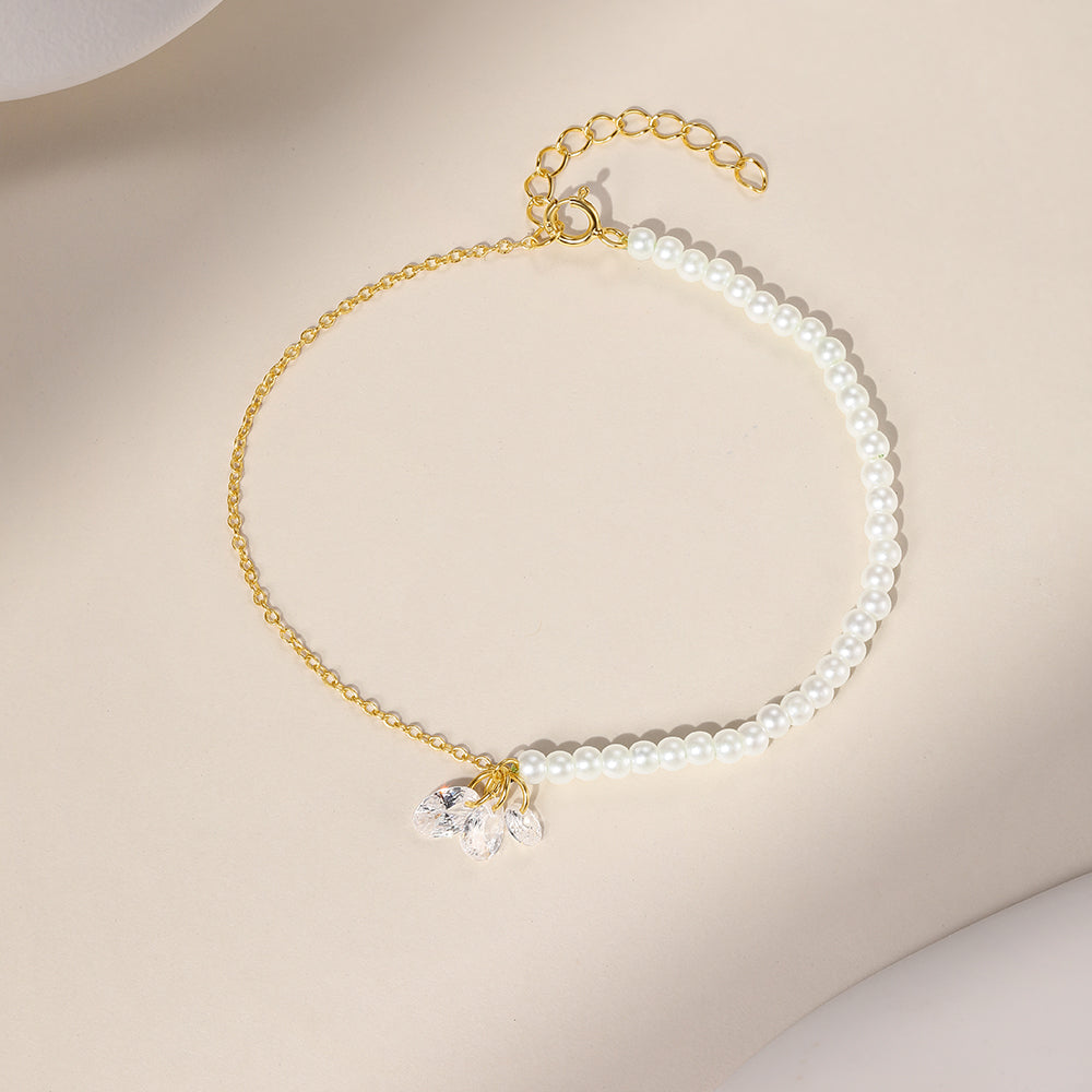 925 Sterling Silver Elegant Pearl beading Bracelets