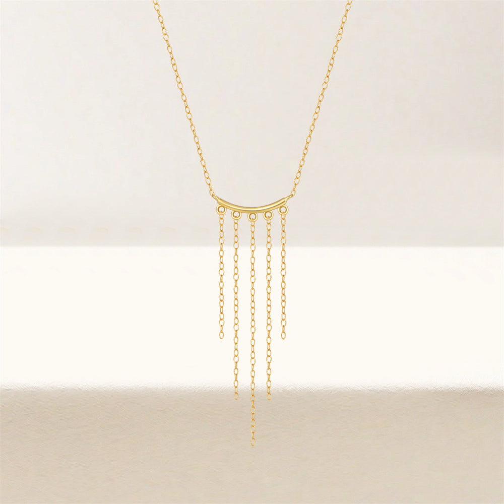925 Sterling Silver Luxury 5cm Long Tasse 18K Gold Plated