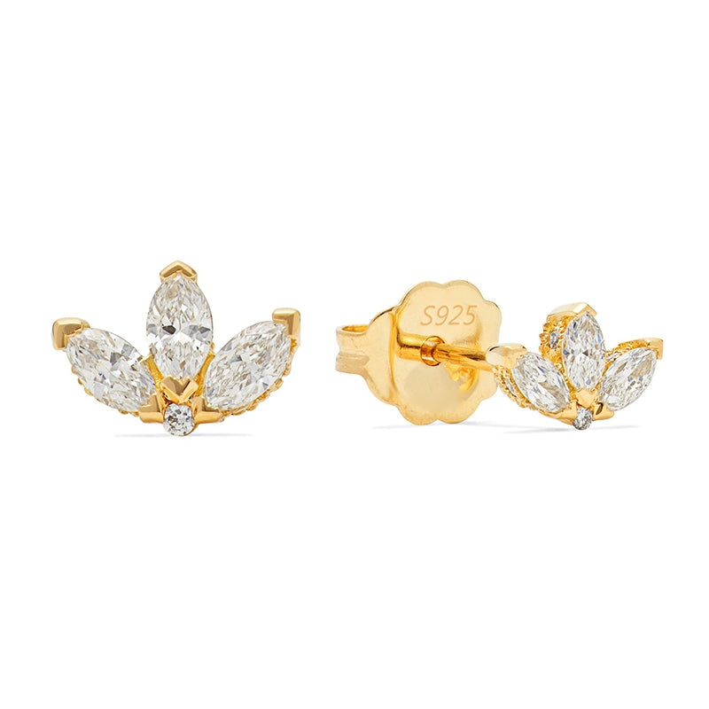925 Silver Earrings Simple Clover Stud Earrings( pair )