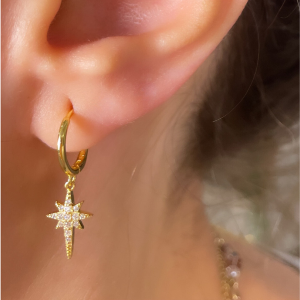 925 Sterling silver Shooting Star Earring (Pair)