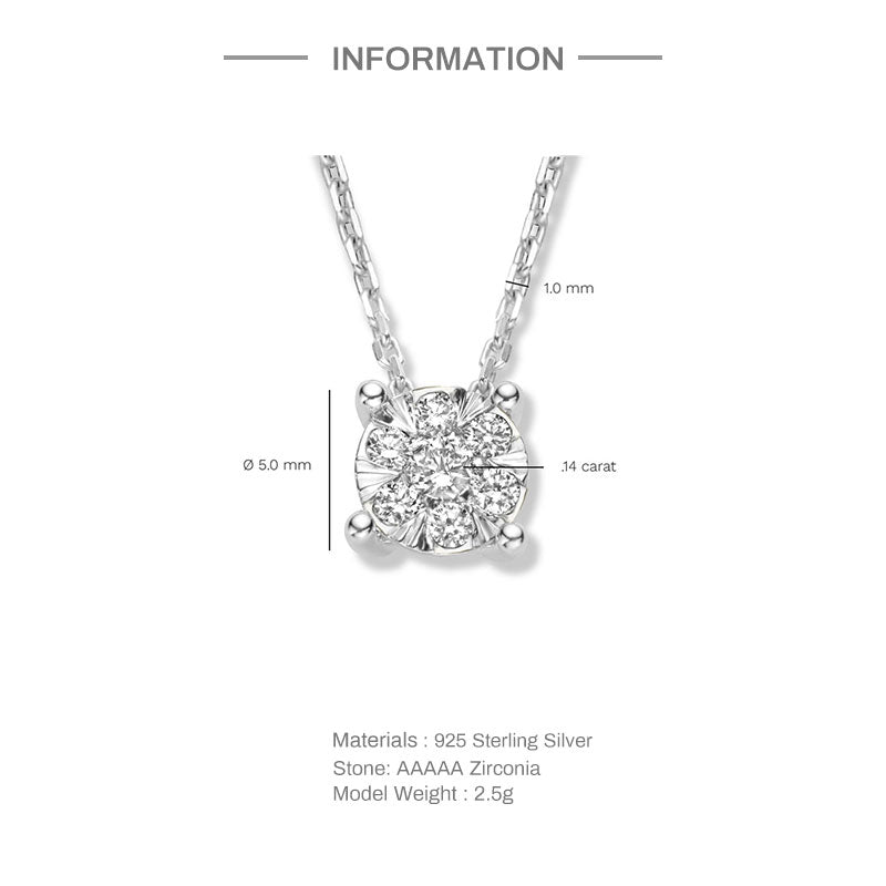 925 Silver Sterling 5A Zircon Necklace